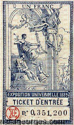 1889 ticket d'entrée